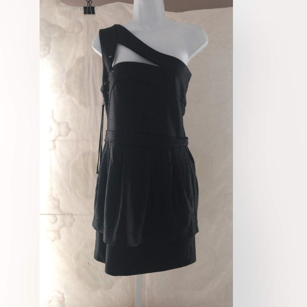 Caribbean queen black one shoulder BCBG like dress  NWT